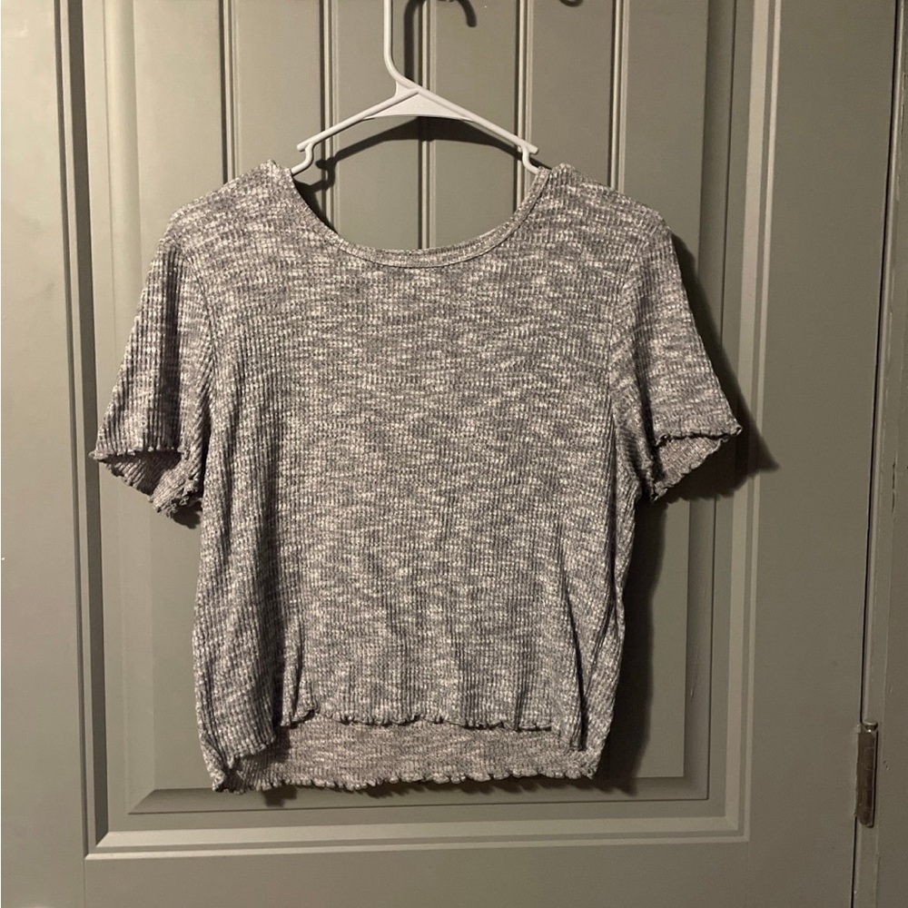 American Eagle Outfitters Gray Short Sleeve Top